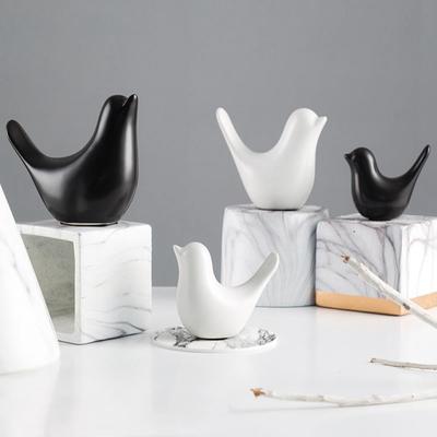 Decoración del Hogar Blanco Negro Estilo Nórdico Moderno Estatua Figuras Escultura de Pájaro Adornos