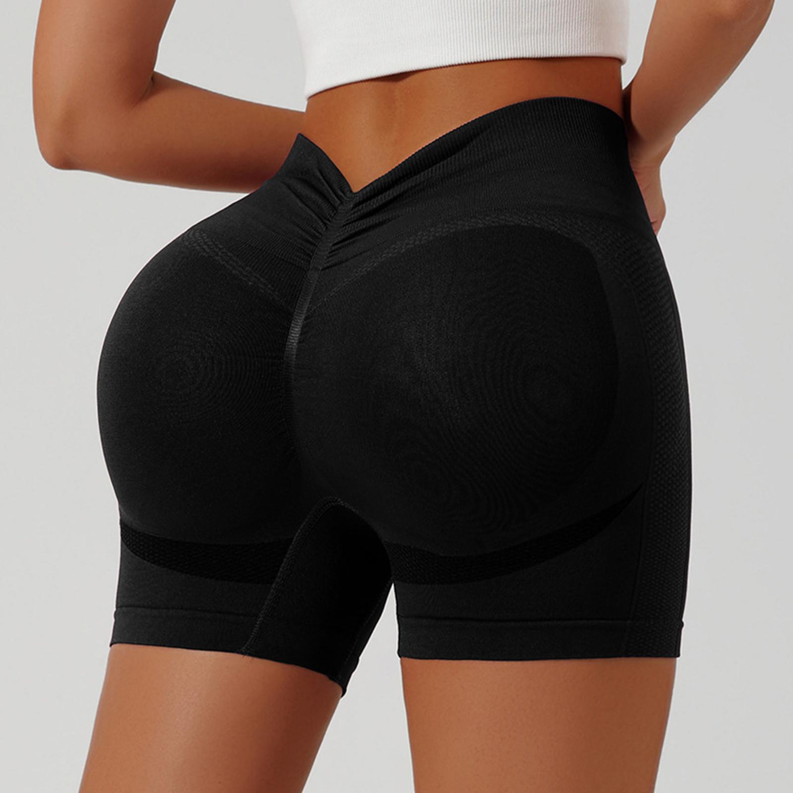 

Women s Fashionable Seamless Sports Yoga Shorts, Hip Lifting Sports Pants, Abdominal Compression Fitness Pants, Three Piece Pants L чёрный
