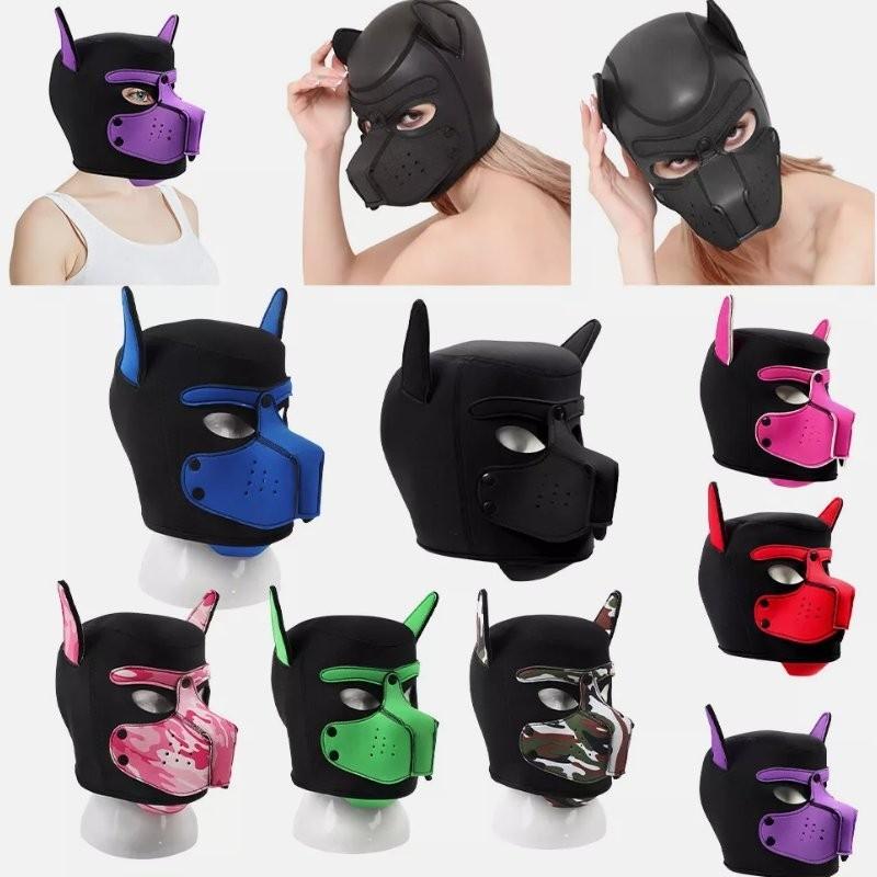 Puppy Hood Halloween Role Play Dog Mask Cosplay Full Head Cover Couples Toys Sex