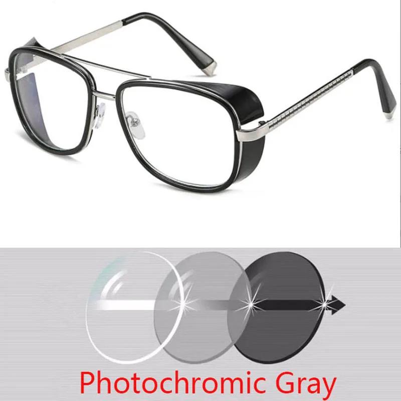 Men Vintage Metal Sunglasses Women Square Steampunk Sun Glasses -1.0 -2.0 -3.0 To -6.0