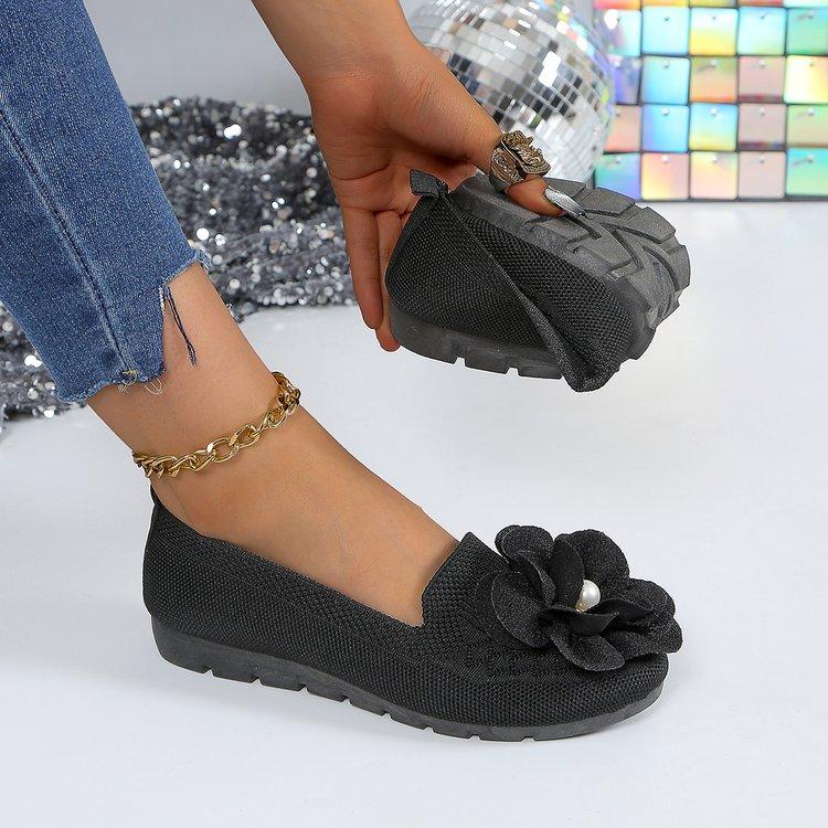 Comfortable Work Shoes Women 2024 Spring Women's Flat Shoes Non-slip Soft-soled Lazy Shoes Lightweight Breathable Walking Shoe