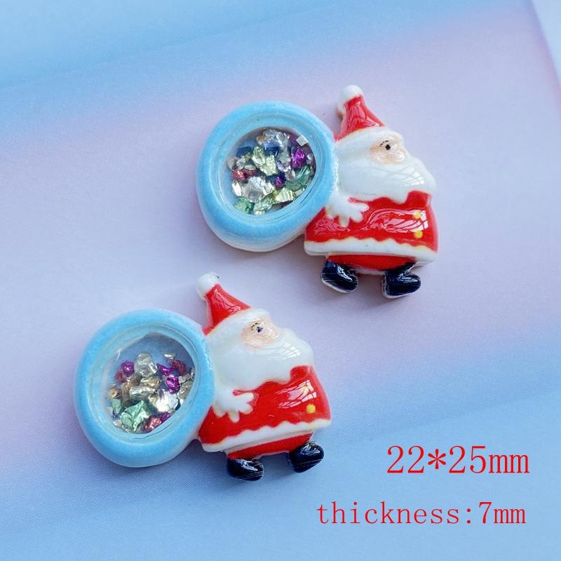 10Pcs Cute Mini Shining Christmas Series Flat Back Resin Cabochons Scrapbooking DIY Jewelry Craft Decoration Accessorie F68