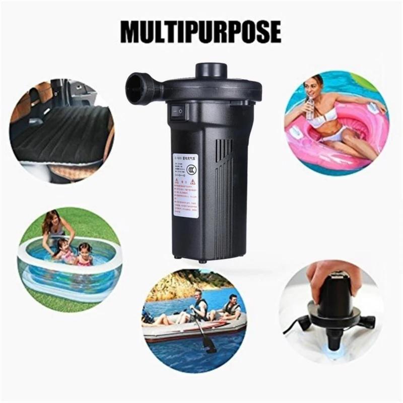 Portable Air Pump Electric Inflatable Compressor For Boat Mattress Pool 12 V 220V Mini Inflator 4500MAH Rechargeable 3 Nozzles