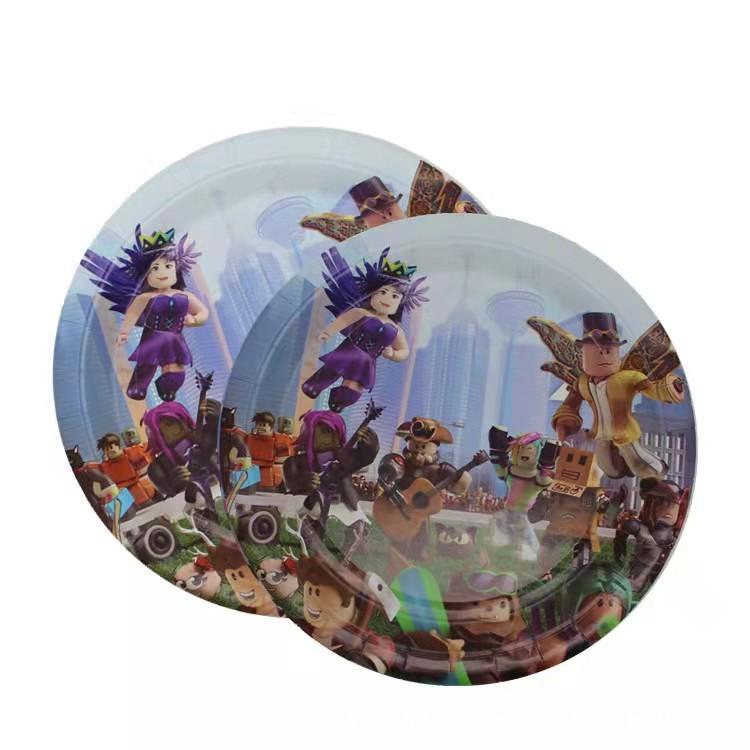 Roblox Sandbox Game Theme Birthday Party Decoration Set Latex Balloons Banner Cake Toppers Party Tableware For Kids Celebration