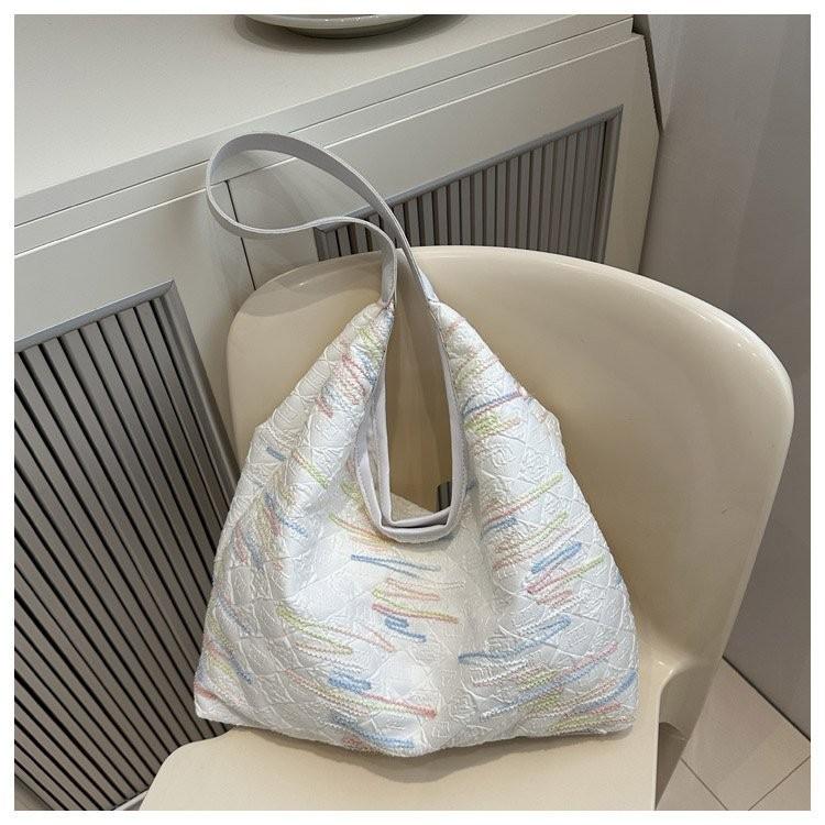 Schicke Bunte Gestreifte Canvas Umhängetasche Für Damen Perfekt Für Den Alltags-Look