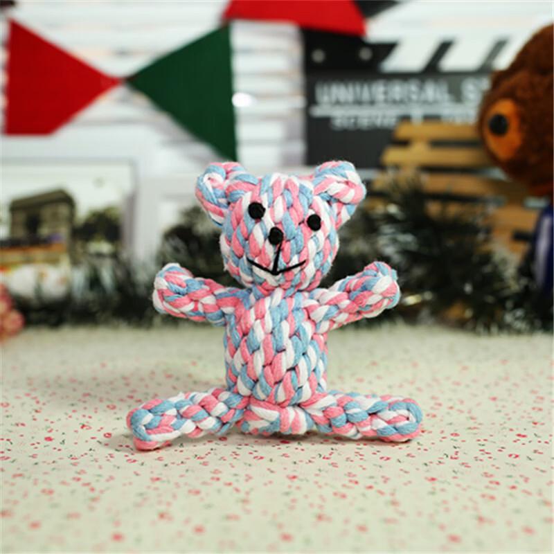 Sanhe Colorful Bear Braided Cotton Pet Chew Toy