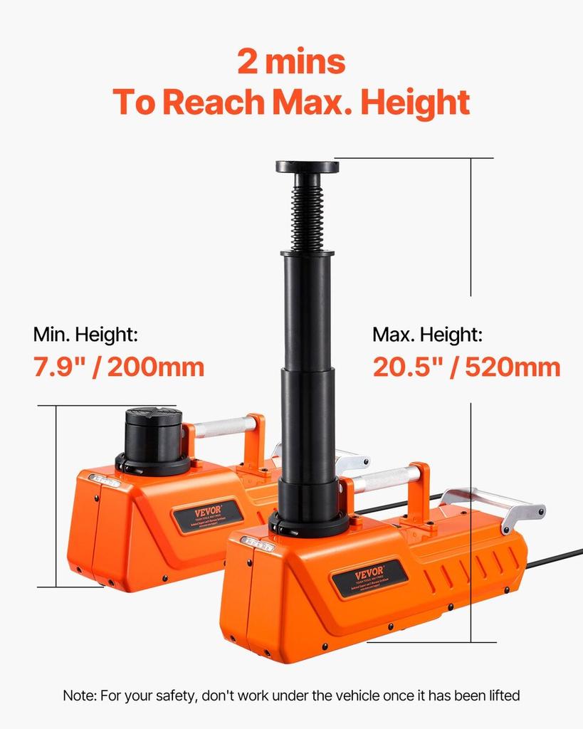 Electric Car Jack 15 Tons /33000 Lbs Portable Jack Kit with LED Light