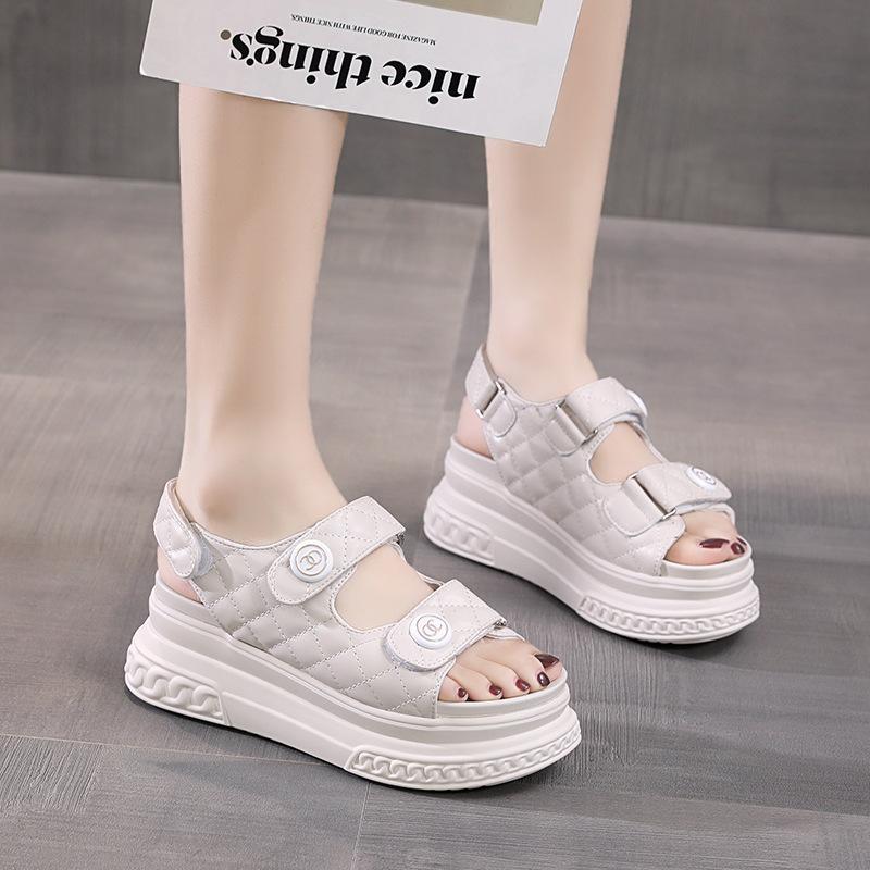 6501 Xiaoxiangfeng Sandals Women's 2025 Summer New Velcro Platform Fashion Sports Casual Beach Shoes 33 Fish Mouth