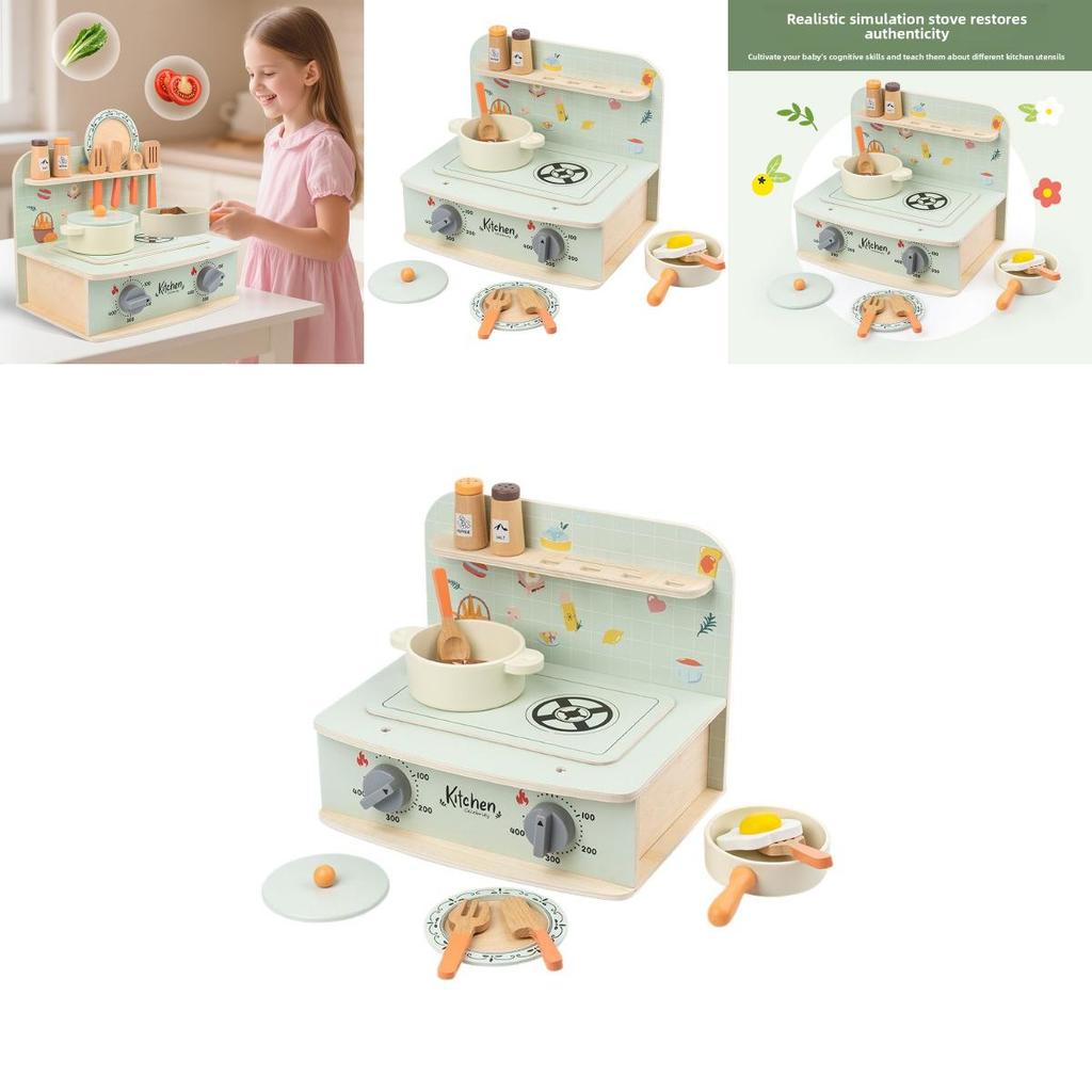 Wooden Mini Simulation Kitchen Utensil Set Children Toys For Imaginative Role Play