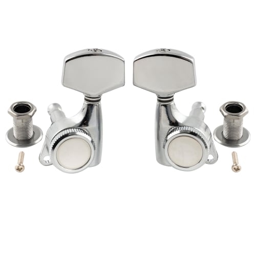 Musiclily Pro L3R3 Locking Tuners for Electric and Acoustic Guitars, with Chrome Large Hex Buttons