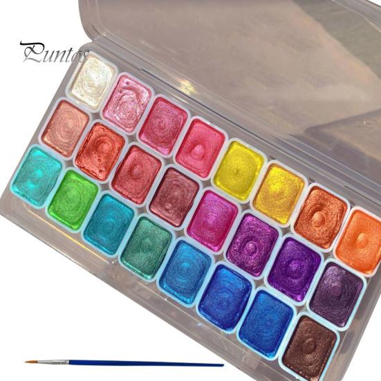 20/24 Colors Watercolor Paint Set Seamless Blending High Transparency Fine Pigment Distribution Natural Gum Portable Palette
