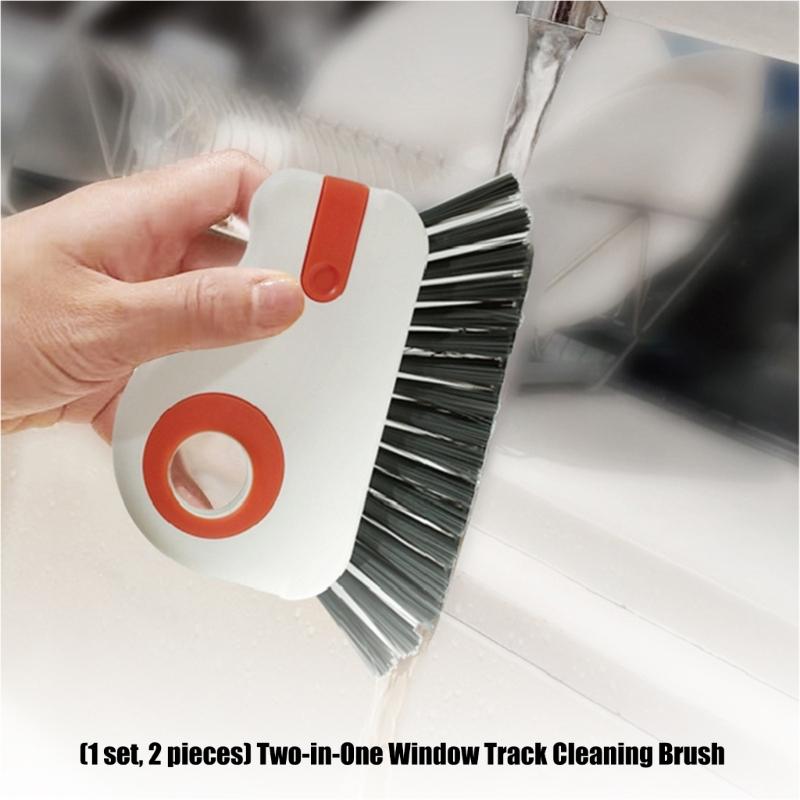 Window Track Cleaner Brush Set For Deep Cleaning Hard To Reach Area With Ergonomic Handle