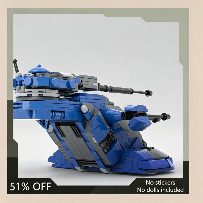 606PCS Blue Battle Tank Sci-Fi Armor MOC Building Blocks Vehicle DIY Assembly Creative Puzzle Gift