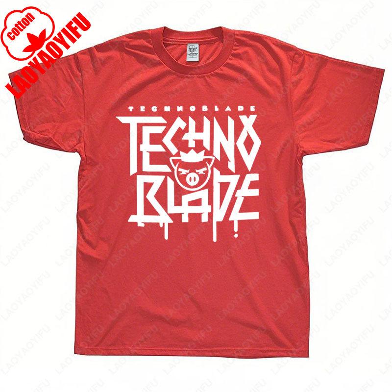 Technoblade Techno Agro Tee Dream Team SMP Merch T-Shirt Herren Damen Tshirt Sweatshirt Hip Hop Kurzarm Cotton Men Camisetas