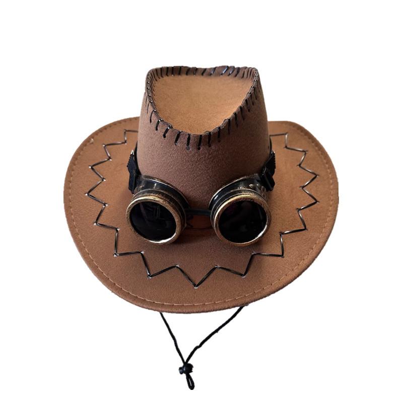 

Western cowboy hat women s big-brimmed sun hat summer outdoor mountaineering travel jazz hat men s spring and autumn pu leather knight hat