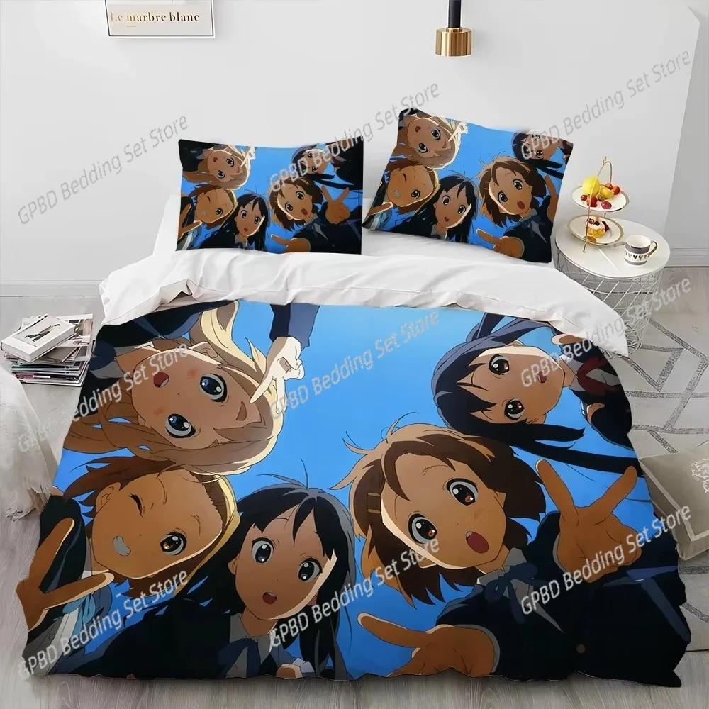 Comforter K-On Kawaii Girls Anime Bedding Set 3D Printed Suitable For Bedroom Kids Home Textile