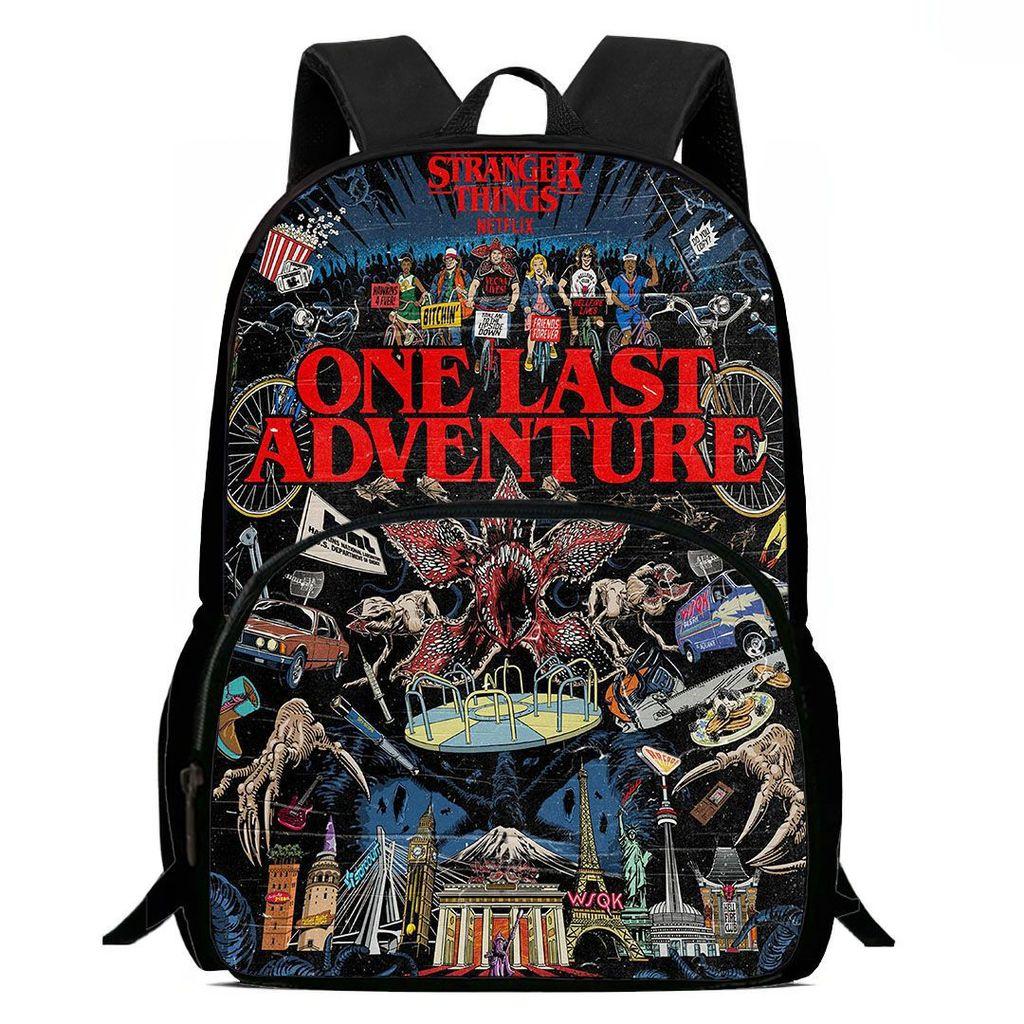 Stranger Things Schülerrucksack Oxford-Stoff Mit Atmungsaktivem Design Für Den Schulgebrauch