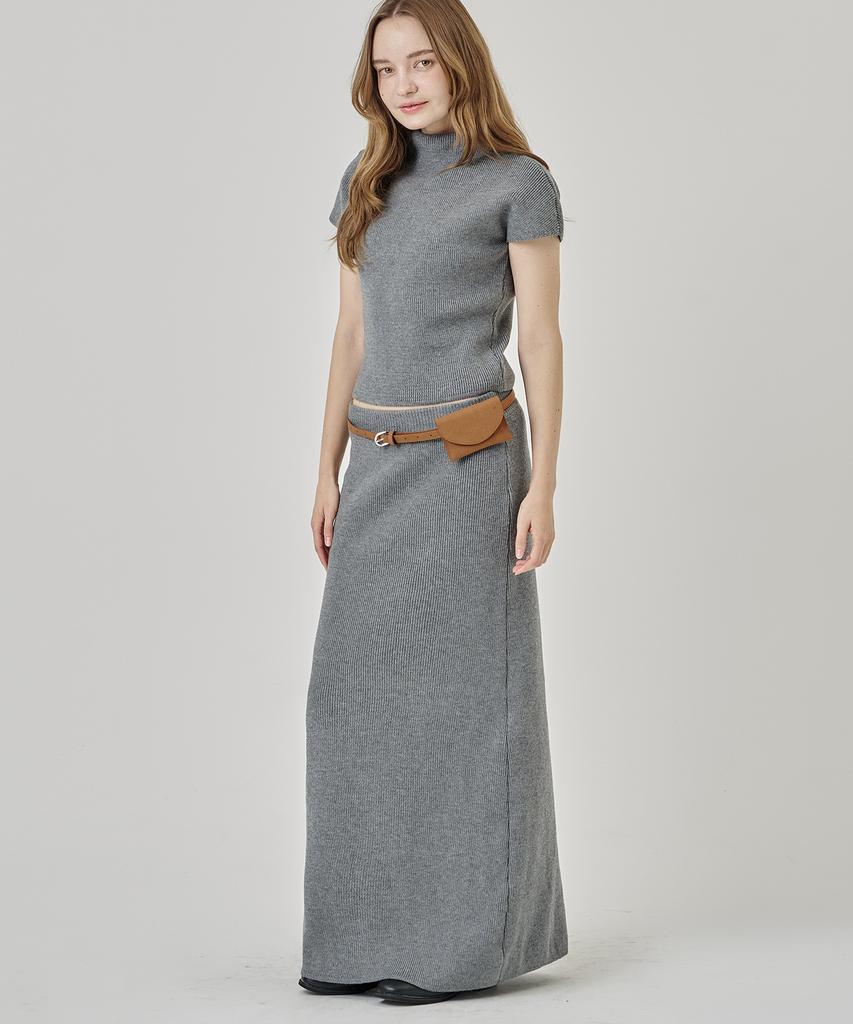 A Bon Vivi Knit Maxi Skirt Mocha