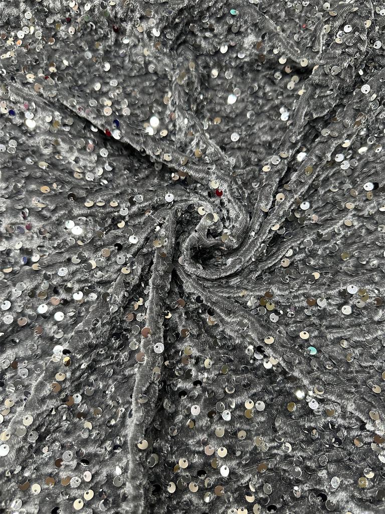 African Velvet Lace Fabric 5 Yards Nigerian Sequins Lace Fabric for Sewing Wedding Luxury Dress French Sequins Material Women