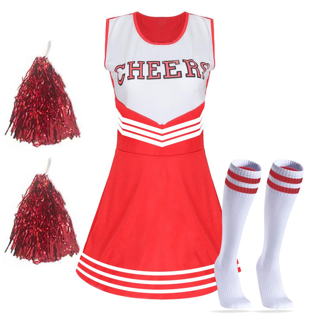 Adult Cheerleader Performance Dress – Sports Cheerleading Uniform – Breathable & Stretchy – Perfect for Football Game Pep Rally