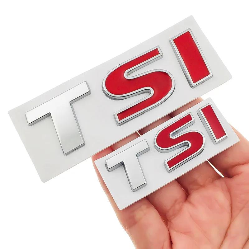 3D Metal Red TSI Logo Emblem Car Styling Badge Sticker Decal for VW Volkswagen Tiguan Polo Golf 4 5 6 MK6 Passat B5 B6 Zd1