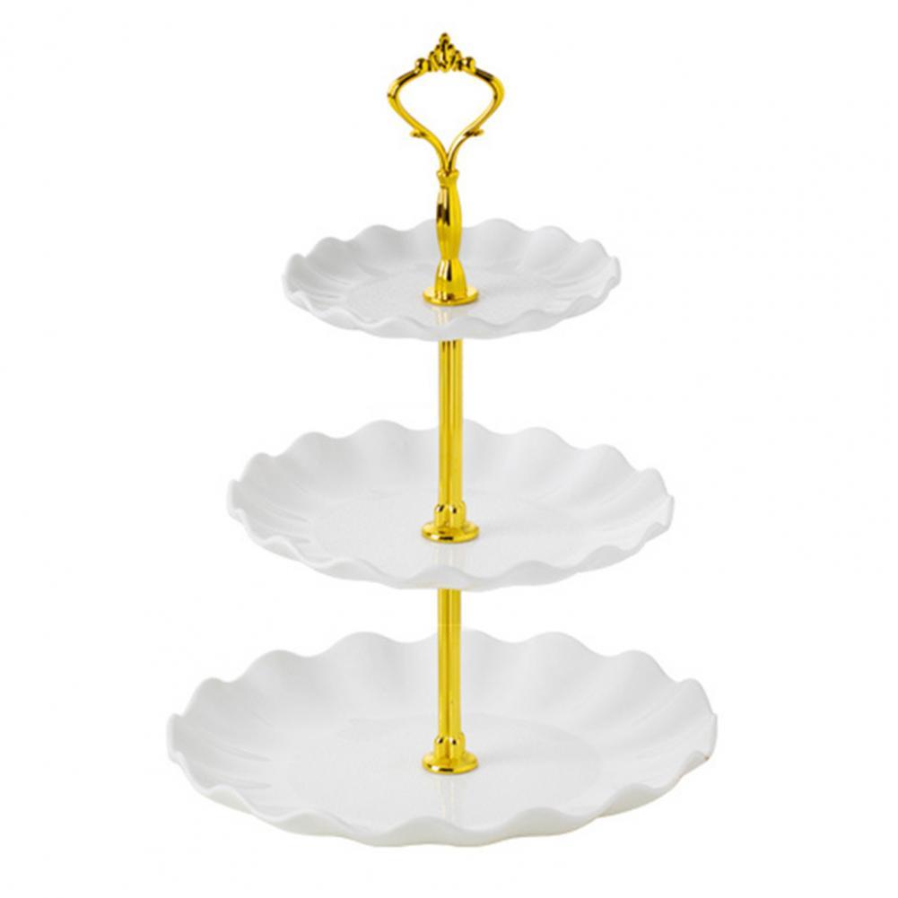 European-style Three-layer Candy Tray Fruit Tray Durable Parties Table Snack Tray Clear Cake Stand Refreshment Tray Plateau