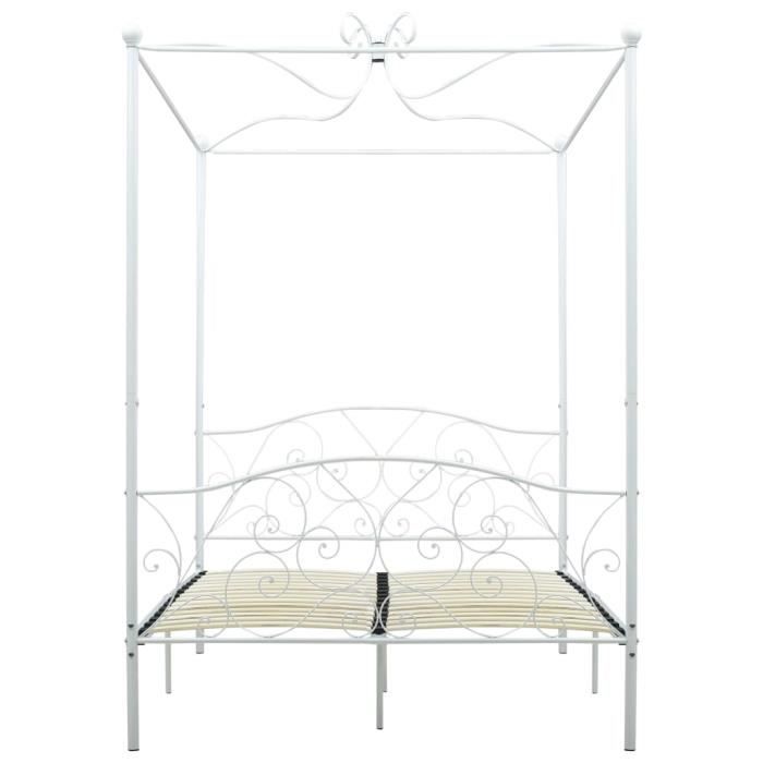 VidaXL Canopy Bed Frames White Metal 120 X 200 Cm