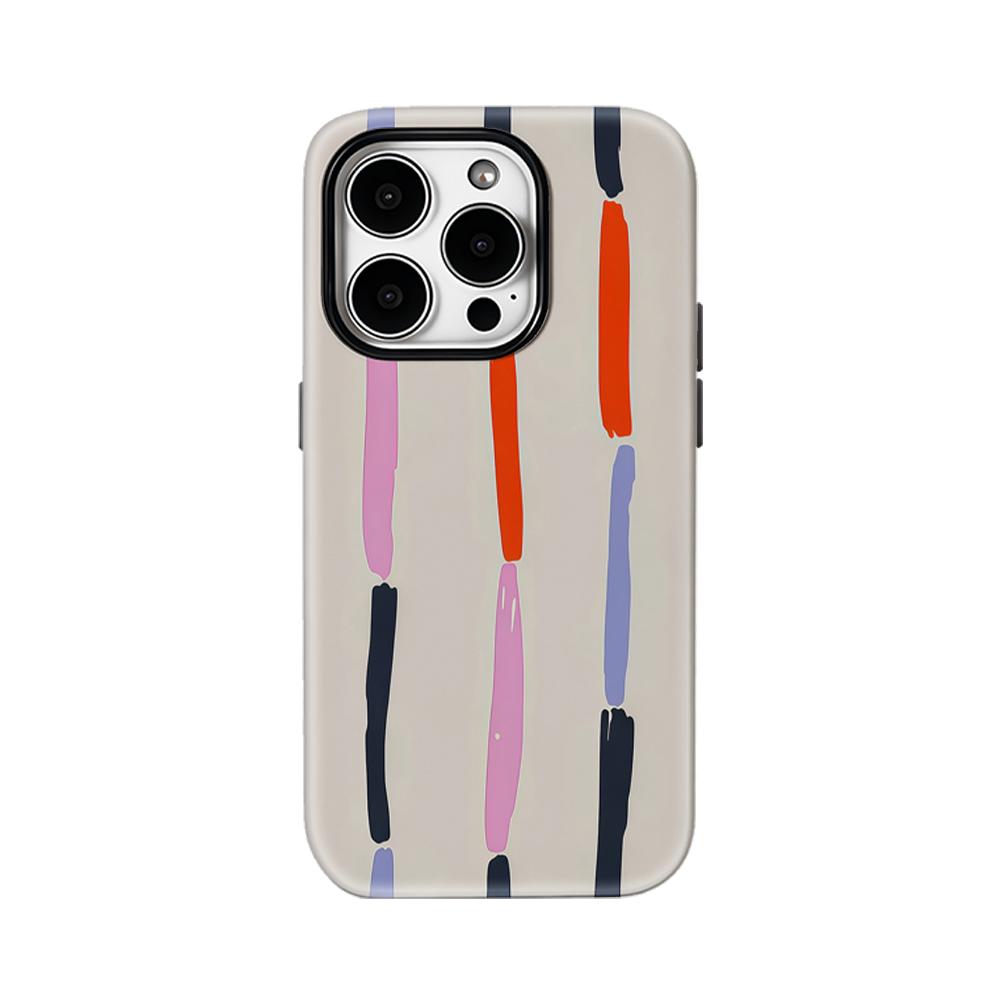 

Color - Blocked Stripes Phone Case for IPhone 17AIR 16E 16 15 14 13 12 11 17 Pro Max Plus Double-layer Back Cover IPHONE17PRO