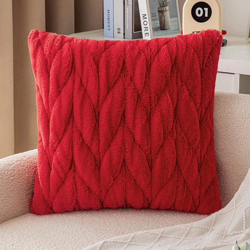 Pletený Kroucený Polštář Jednoduchý Trojrozměrný Imitace Králičího Sametu Povlak na Polštář Plyšový Vyšívaný Noční Stolík Pohovka Povlak na Polštář