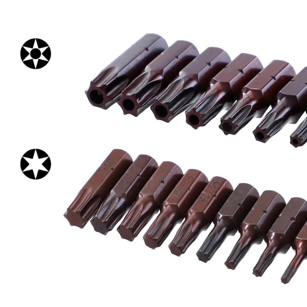 10 STÜCKE 1/4" Sechskant Torx Kopf 25mm S2 Legierung Schraubendreher Bits Magnetisches Set T6-T40 Elektrischer Schraubendreher Bit Werkzeugsatz Stern Sechskant Bit