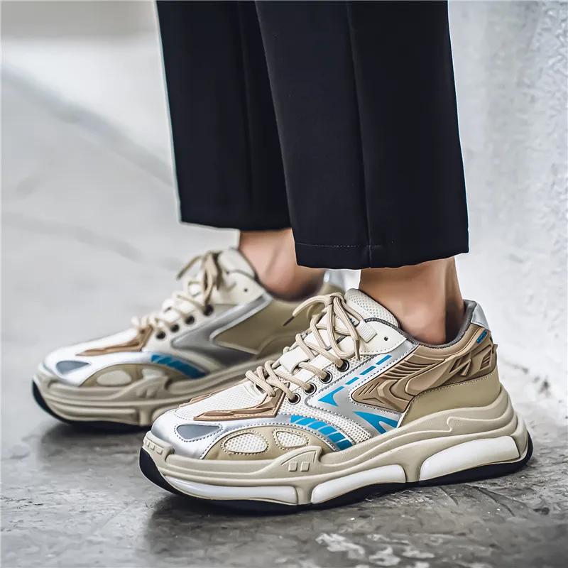Sports Shoes Street Fashion Simple Casual Shoes New High Quality Breathable Thick-Soled Rubber Mesh Shoes Sneakers For Mens
