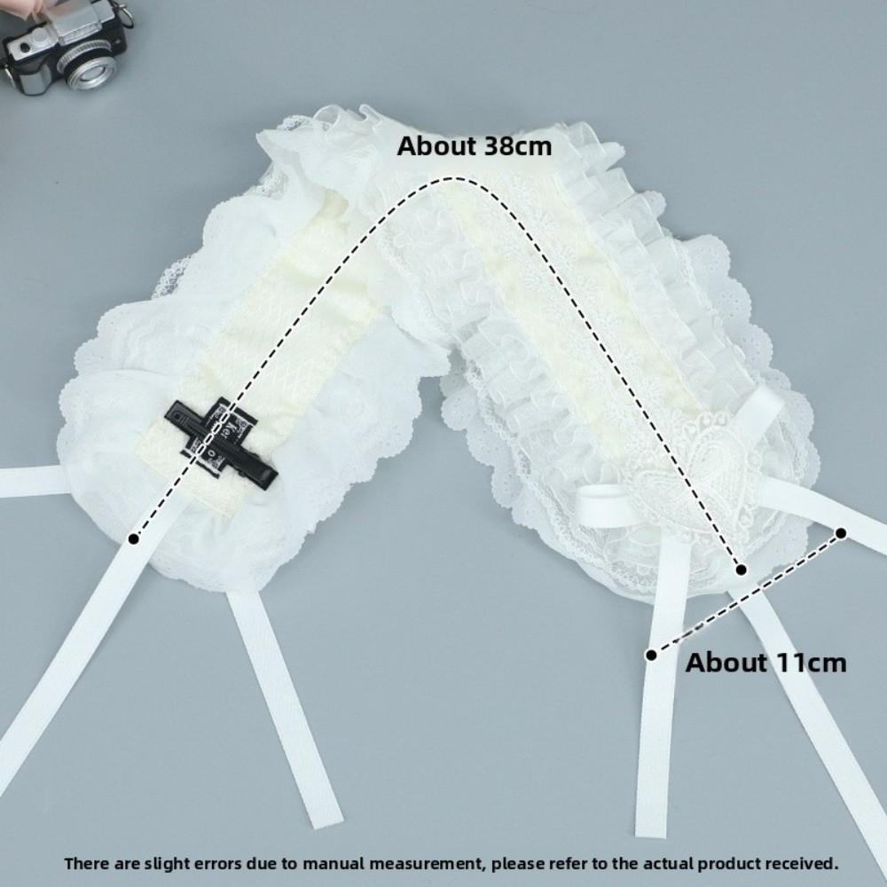 New Gothic Lolita Headband Ribbon Love Heart Cosplay Headdress Lace Ruffled with Hairpins Headwear Hair Accessories