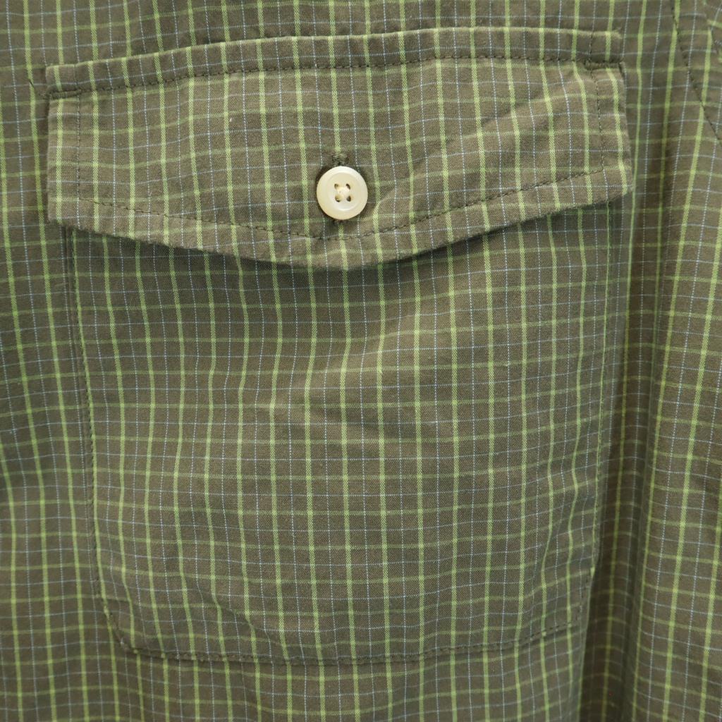Gap Check Short Sleeve Shirt M Khaki Men's Used