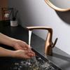 Rose Gold Brushed Copper Washbasin Faucet - Tall Countertop Basin with Hot and Cold Options