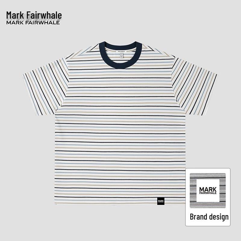 

Mark Fairwhale Color Block Striped Crew Neck T-Shirt XL