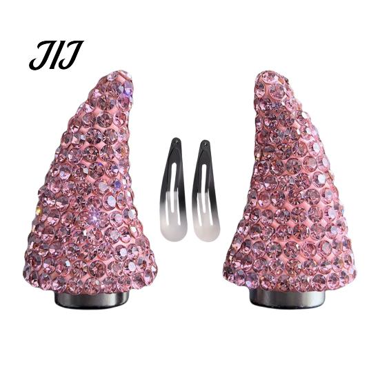 Unisex Metal Hair Clips Magnetic Rhinestone Devil Horns Accessories for Halloween Cosplay, Sparkling Stylish Glittering Cosplay Props 3D Horn