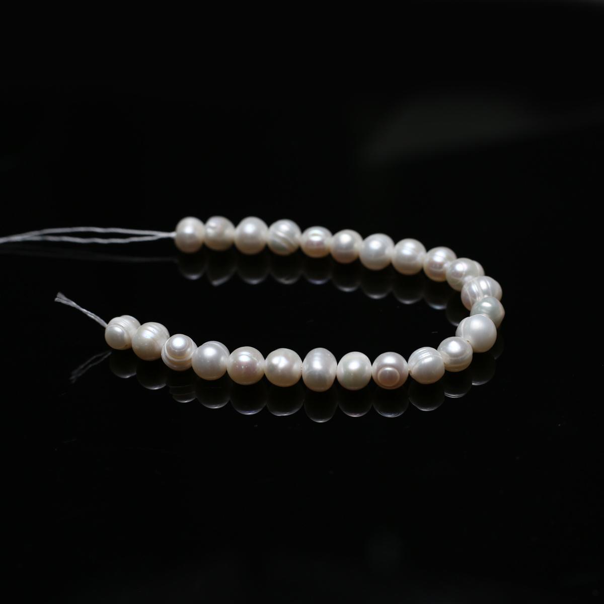 

1 нить, роскошные искусственные жемчужные белые бусины, бохо-ручная работа, субкруглые бусины для самостоятельного изготовления ожерелья, браслета на щиколотку, ювелирных изделий, аксессуаров, поделок, подарков 18 см 1String-7-8mm/18cm белый