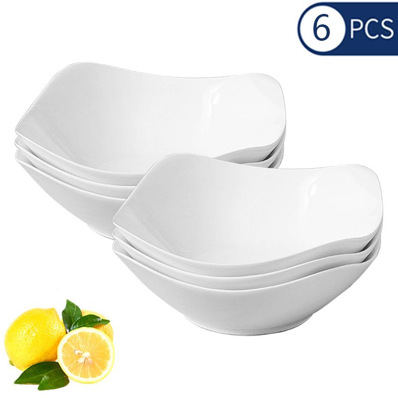 2/4/6/8pcs White PP Salad Bowl Reusable Suitable for Family Gatherings Hotels Outdoor RVs Camping Picnic Parties. 4