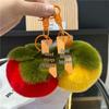 Imitation Rex Rabbit Fur Persimmon Keychain - Cute Plush Pendant Bag Accessory