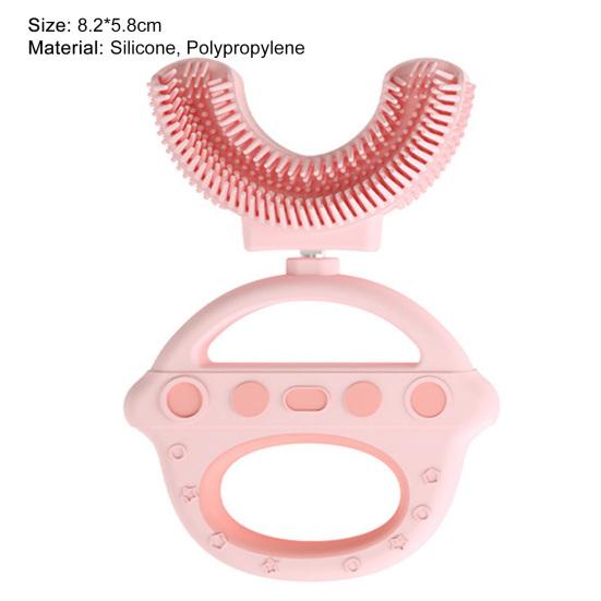 Spazzolino per bambini Materiale per uso alimentare Rimuovi le macchie dei denti A forma di U Bocca intera Pulizia dei denti Spazzolino per bambini