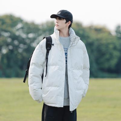 Men's Cotton-padded Jackets for Autumn and Winter, Teenagers' Casual Thickened Warm Stand-up Collar Men's Jackets, Down Cotton-padded Jackets