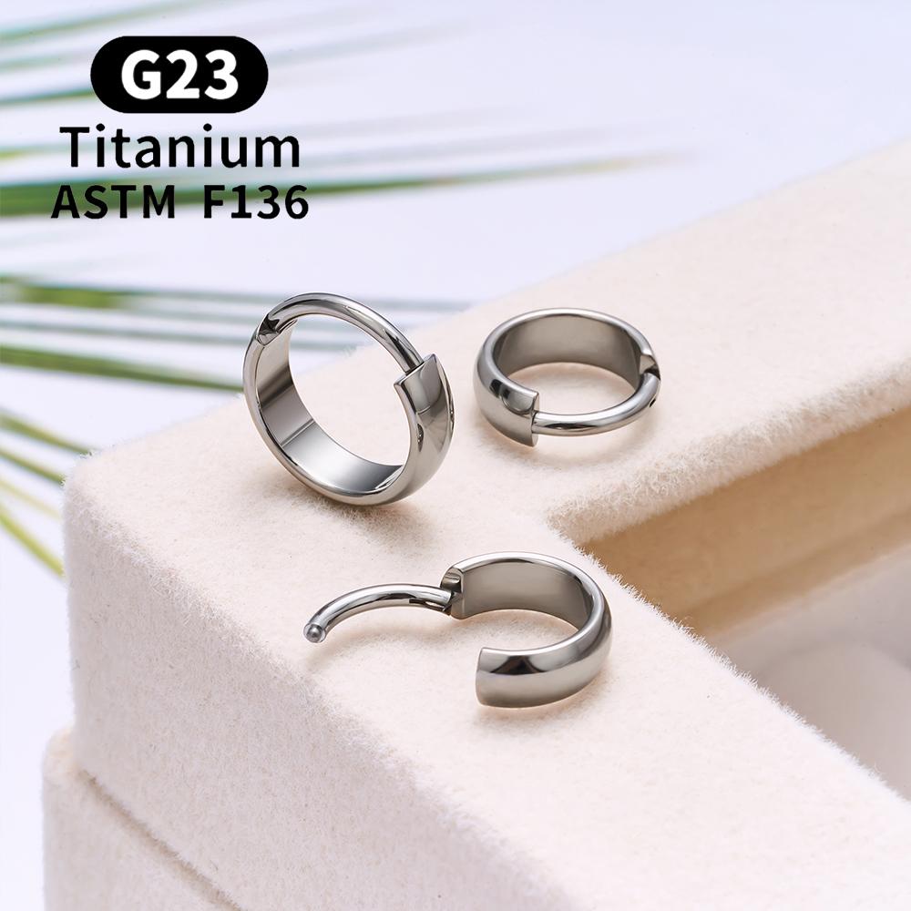 ASTM F136 G23 Titan Piercing Runde Ohrring-Creolen 16G Klappsegment Septum Nasenringe Tragus Knorpel Helix Körperschmuck
