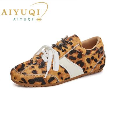 Fashion AIYUQI German Training Shoes Female Genuine Leather 2025 New Spring Flat Sneakers Ladies Casual Forrest Gump Shoes Women