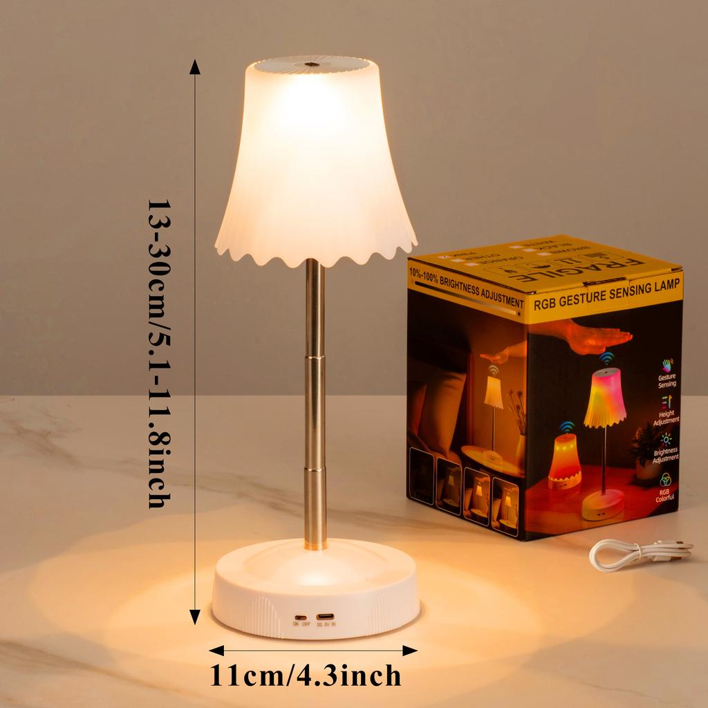 Rechargeable Desk Lamp Smart Cordless Adjustable Height Ambient Light Battery Powered Table Lamp for Bedroom Restaurant
