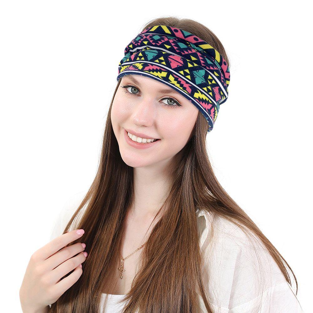 Elastic Turban Head Wrap Sports Headwear Yoga Hair Band Women Boho Hairband Wide-brim Headband