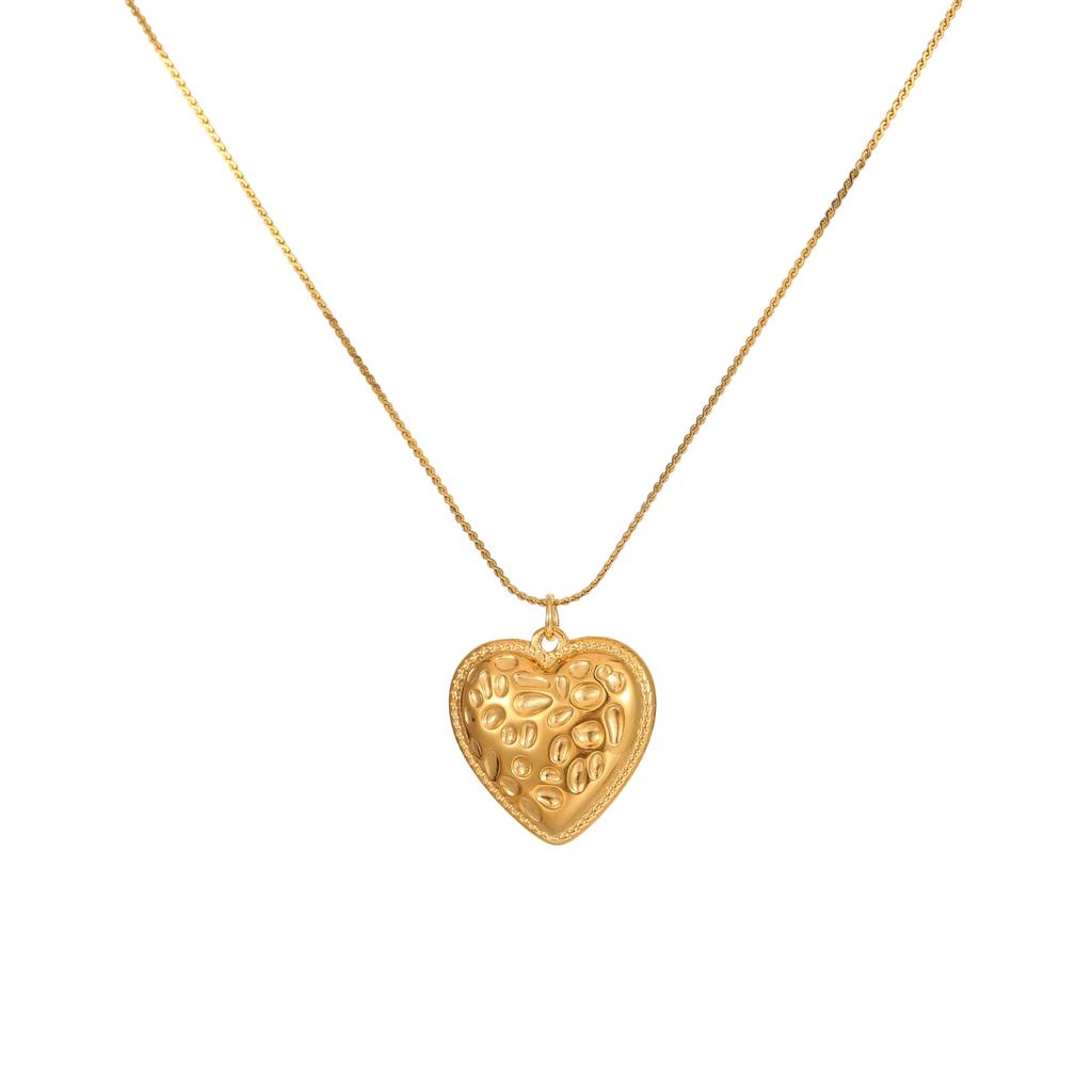 GEMCHIC Women's Elegant Gold Plated Stainless Steel Necklace with Heart and Sunflower Pendants, Layered Fashion Jewelry for Daily Wear and Parties
