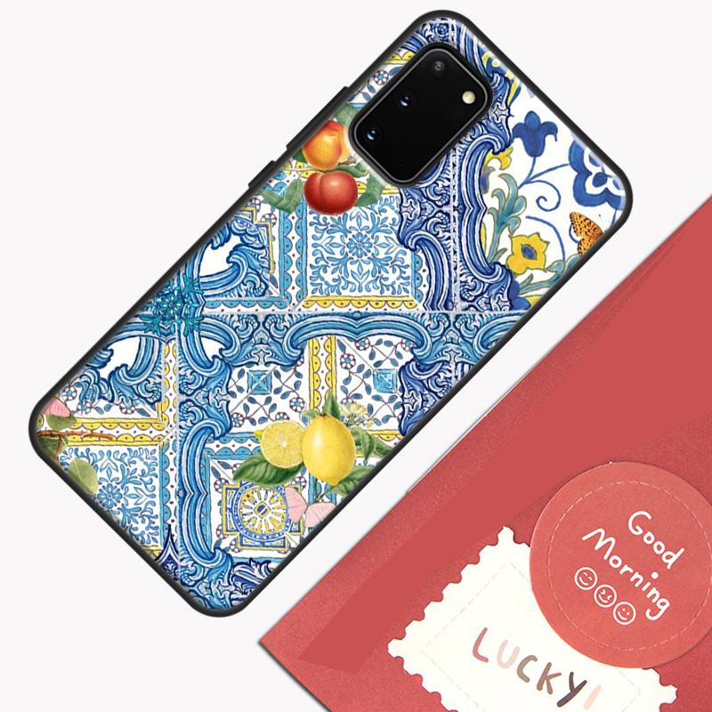 Mediterranean Lemon Phone Case For Samsung Galaxy S25 S26 Ultra S20 S21 S22 S23 S24 Plus S9 S10 S25 FE Cover Shell
