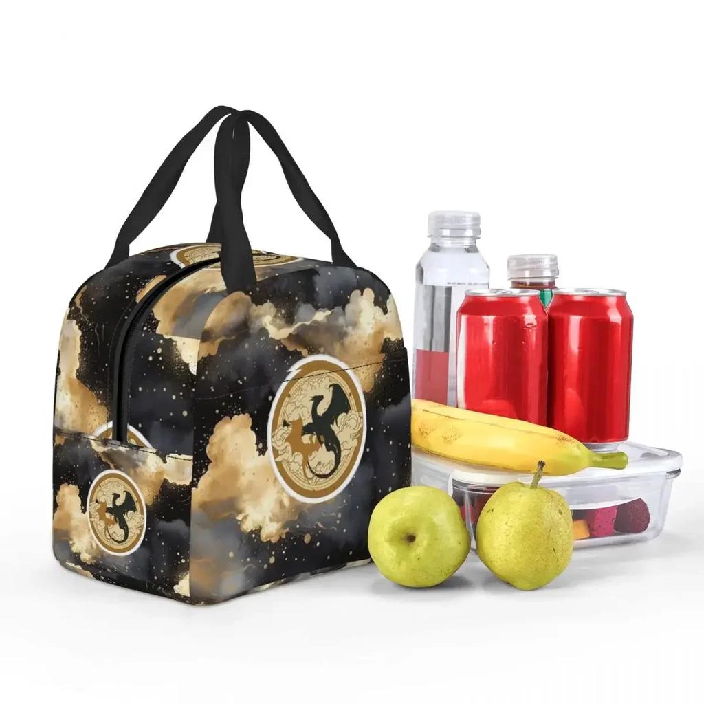 Fourth Wing Basgiath War College Insulated Lunch Bag for Women Children Portable Food Boxes Thermal Lunch Box Tote