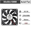 Gdstime 1 Piece DC 12V 24V 80mm x 15mm Dual Ball Bearing PC Case DC Cooling Fan 80x80x15mm 8cm 8015 Mute Radiator Cooler 2 Pin