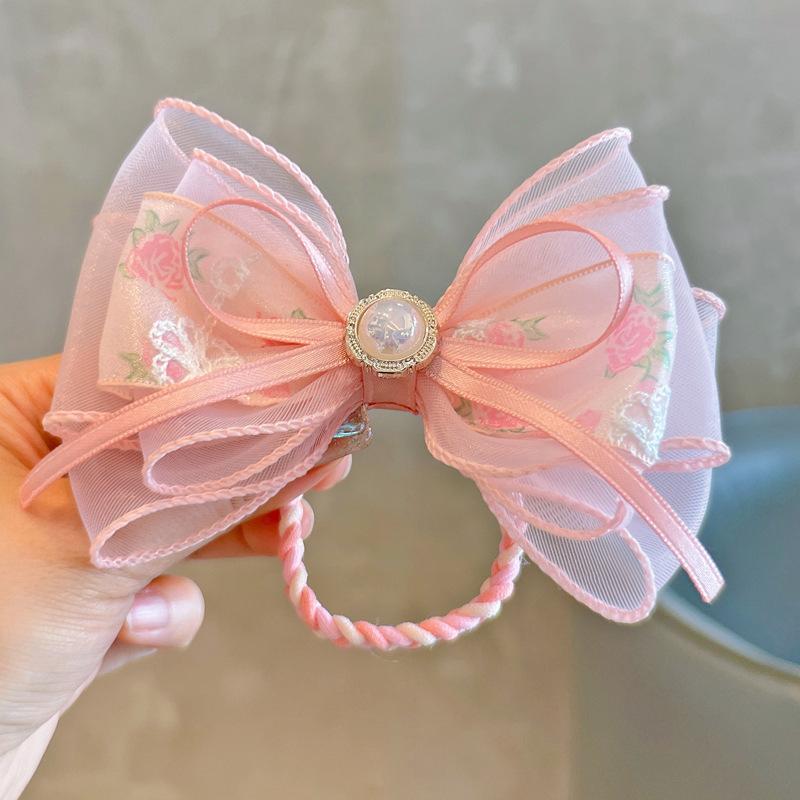 1 PCS New Cute Fresh Big Bow Girls Elastic Hair Bands Kids Princess Hair Accessories Children Hair Ties Baby Headwear